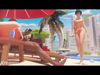 tracers day at the beach...[kreamu] oral, anal, futa/trans, big tits, group